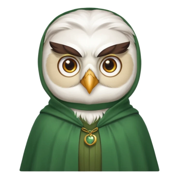 white owl professor in green cloak  sticker