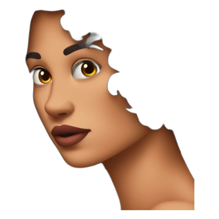 beautiful jawline and pointing at it in a side profile sticker