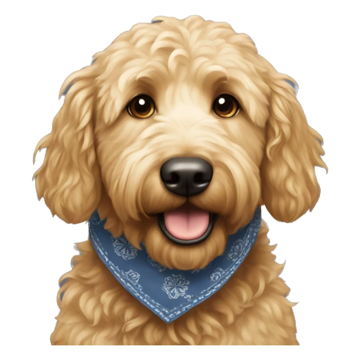 Golden doodle wearing a bandana  sticker