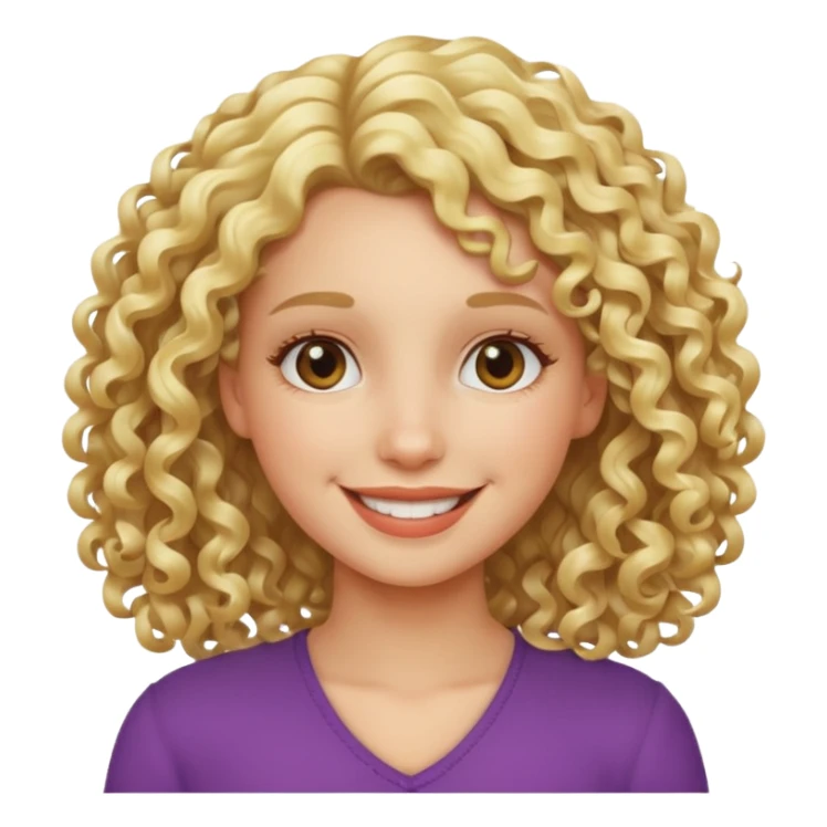 Cool blond curly girl sticker