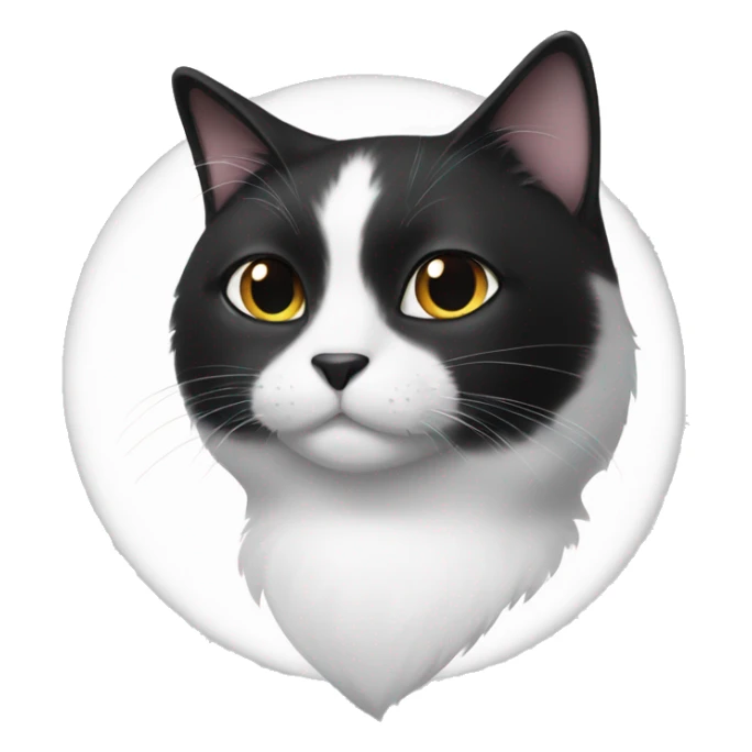 Black and white cat with sparkly eyes  sticker
