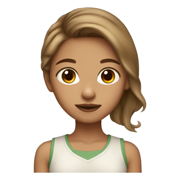 Light brown hair girl with brown eyes and olive skin sticker