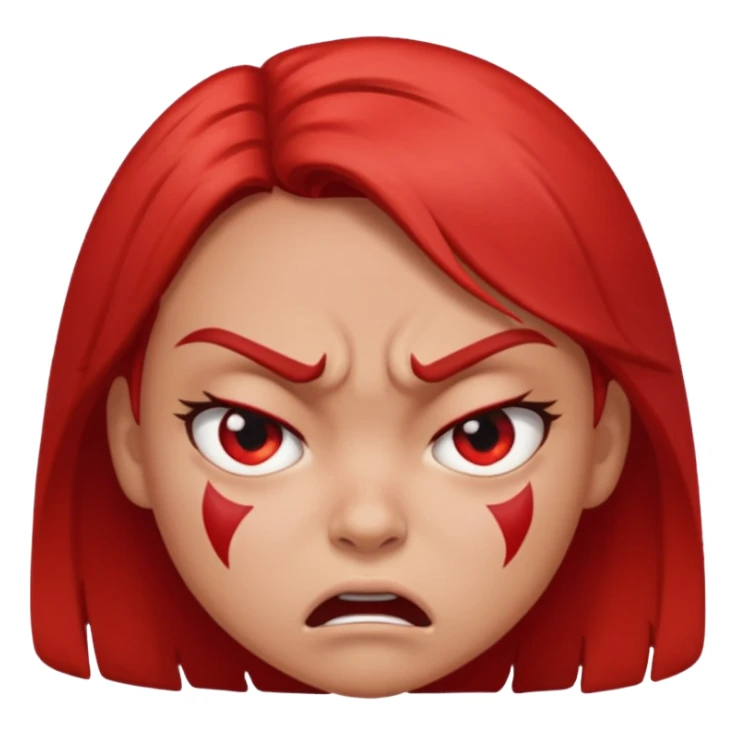 redtsion angry girl ragebait red face sticker