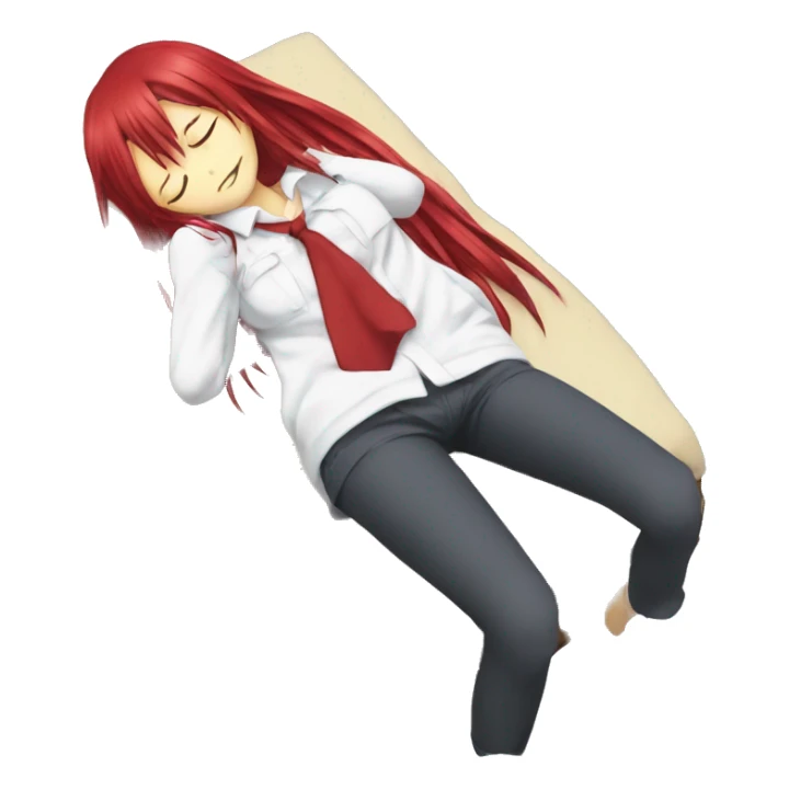 full body sleeping Rias Gremory anime style art sticker