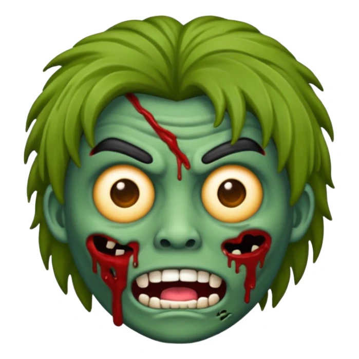 emoji de zumbi, com cabelo cacheado sticker