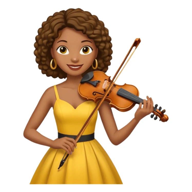 yellow-colored violinist black woman  sticker