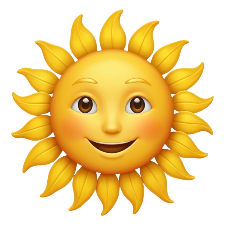 smiling sun emoji, simple and cheerful sticker