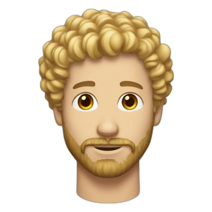 short curly blond hair short beard man sticker