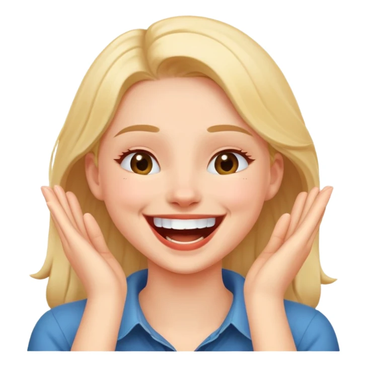 girl with her hands around her neck laughing  sticker