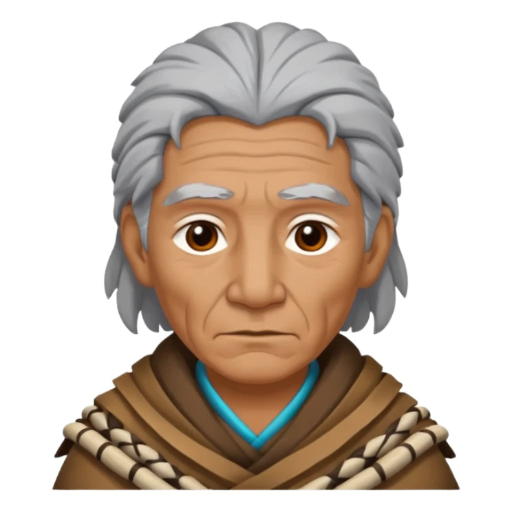 A tribal elder with grey hair wrapped in thick animal hide.



















 sticker