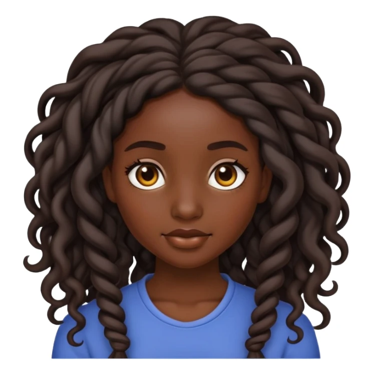 Dark skin girl with long twist with curls coming out sticker