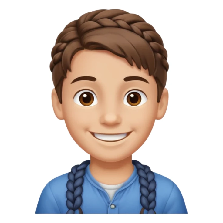 happy boy with braided hair sticker
