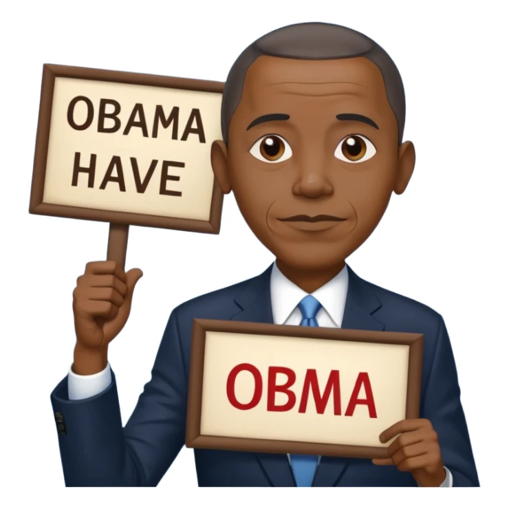 Obama holding a sign that says Obama Have Dih 💔 sticker