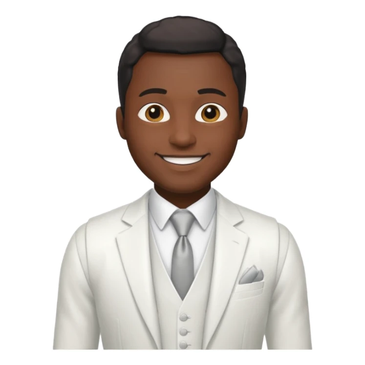 businessman, black skin, white suit vest sticker