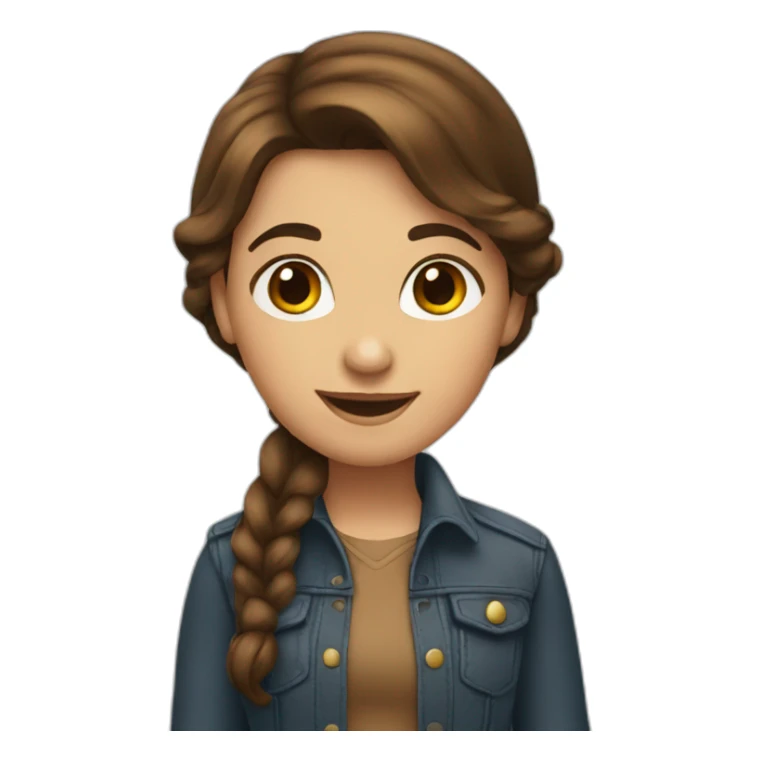 the girl with the brown hair flirts. sticker