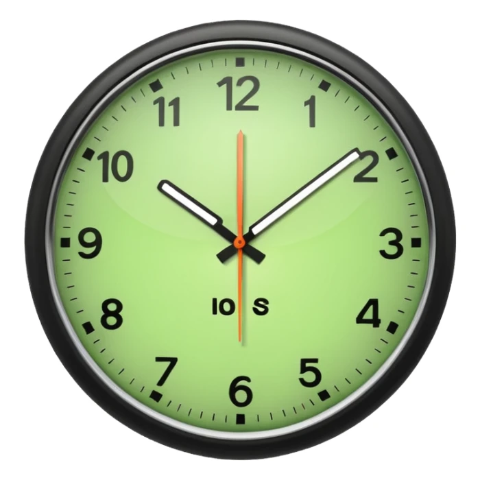 make Clock in minimalism in loght Green color without numbers  sticker