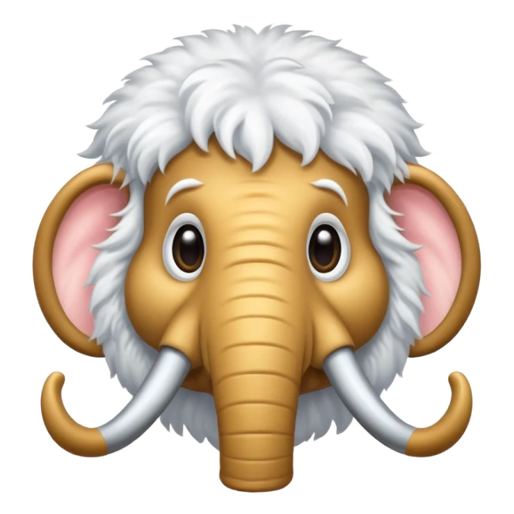 cute white mammoth head with big eyes sticker