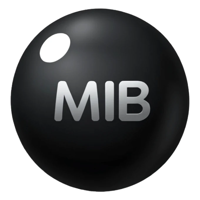 Black Ball with MB written on it. Nothing else no holes. sticker