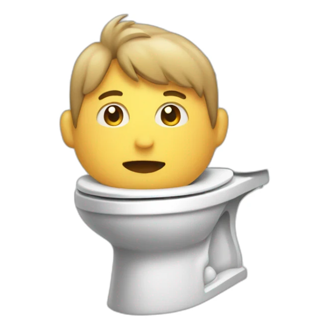 male head sticking out of toliet sticker