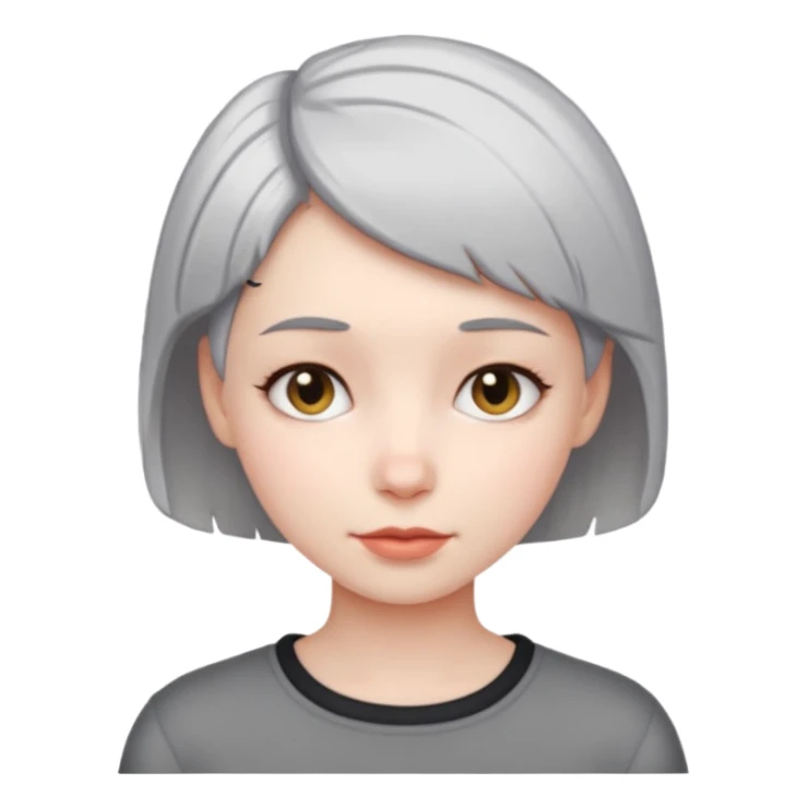 a girl with short grey hair sticker