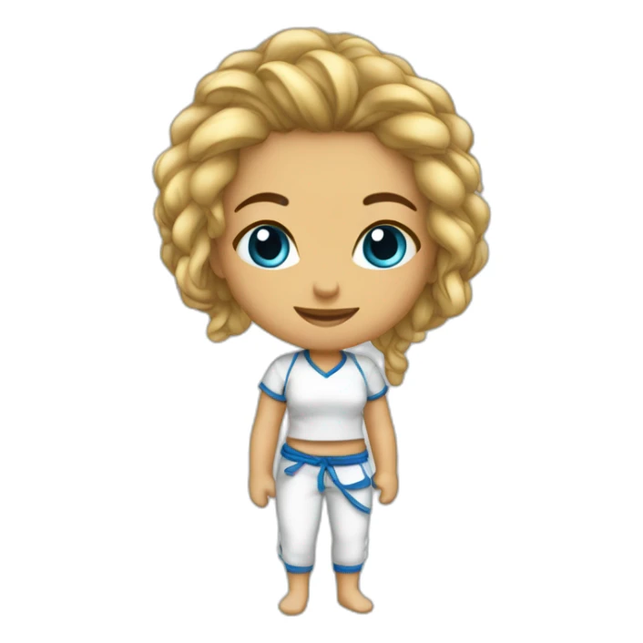 Fille métisse capoeiriste corde bleu sticker