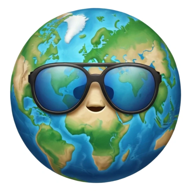 Earth with sunglasses sticker