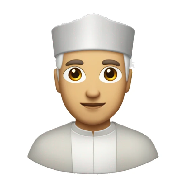 Sacerdoce blanco con pelo blanco y con un baret en la cabeza  sticker