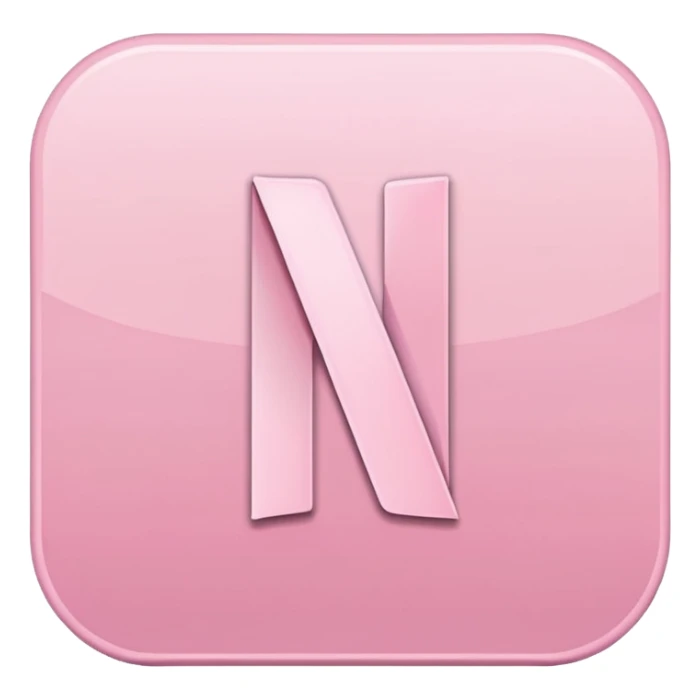 Netflix aesthetic "N" logo in pastel pink sticker