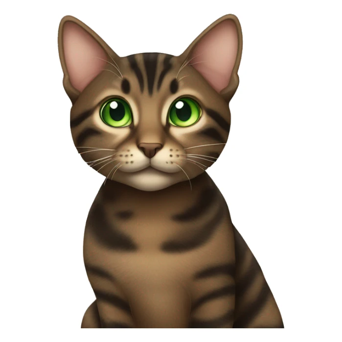 all brown and black tabby cat with green eyes sticker