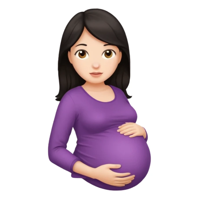Pregnant woman with dark hair sticker