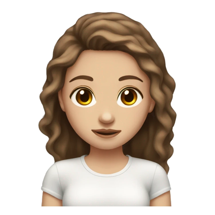 girl with brown hair, hazel eyes, fair skin, nose piercing sticker