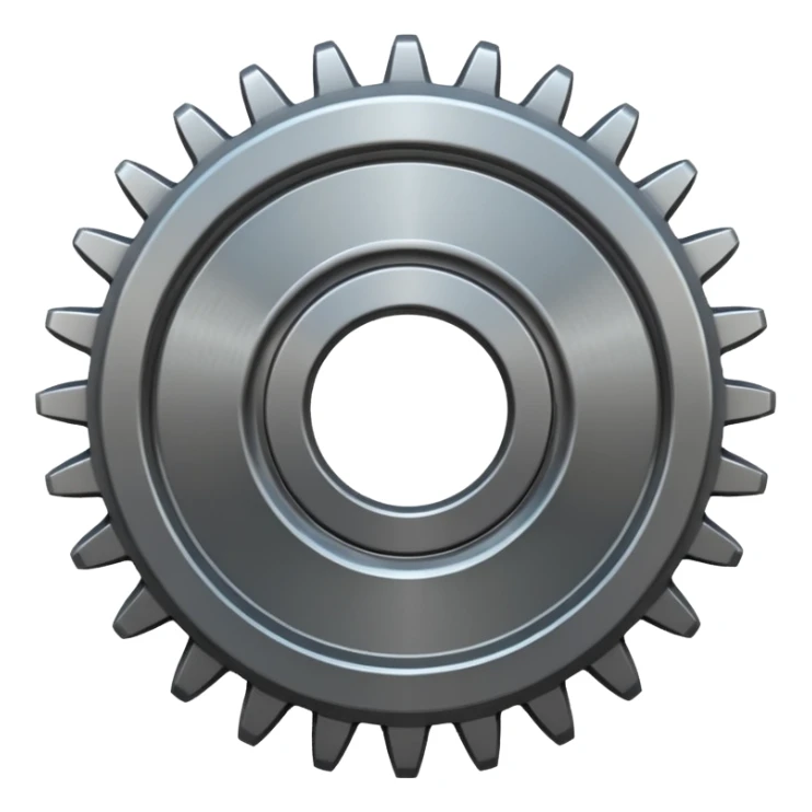 generate a very realistic steel gear sticker