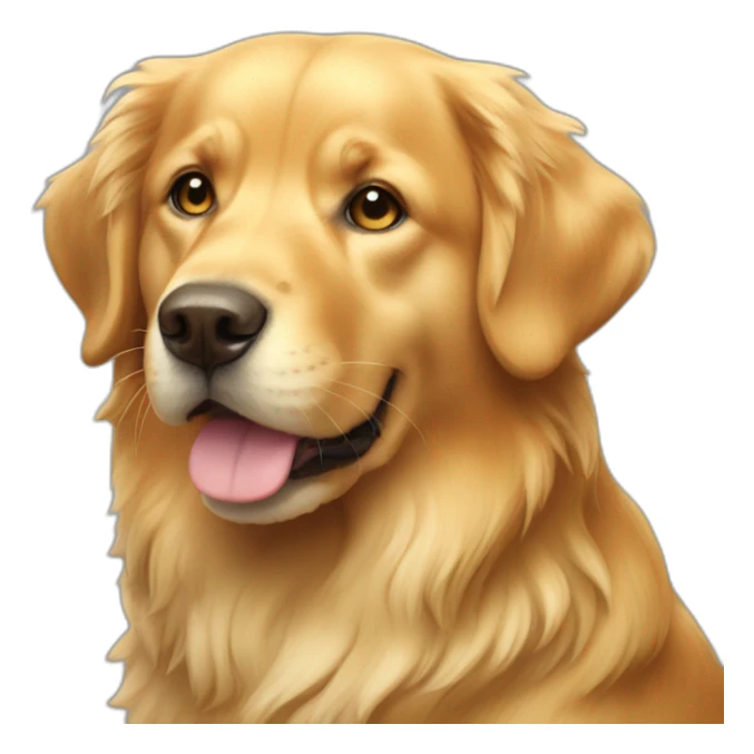 Un chat qui parle à un golden retriever sticker