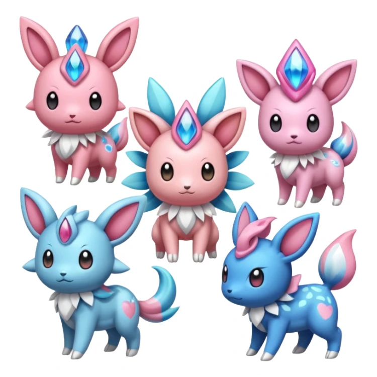 Clefairy-Meloetta-Sylveon-Dialga-Suicune-fusion sticker