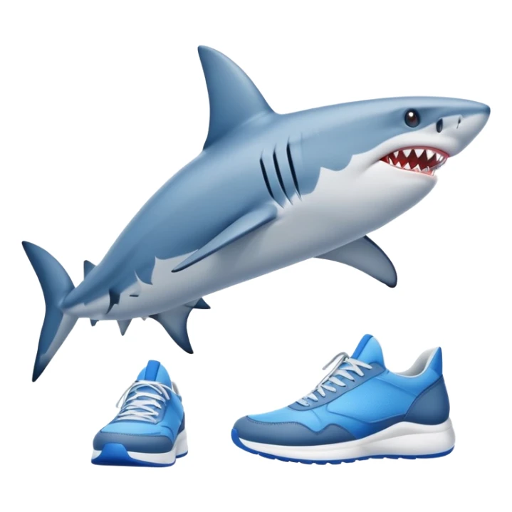 Un tiburón con tenis Azules  sticker