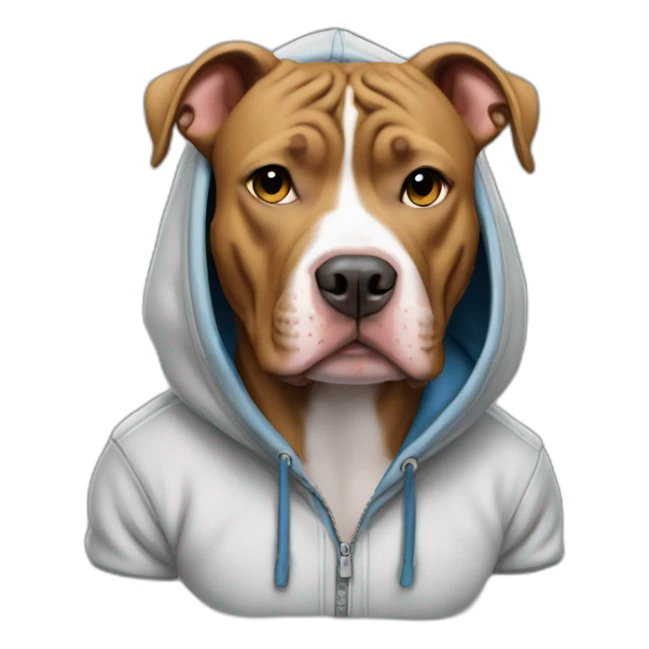 Pitbull wearing a hoodie sticker