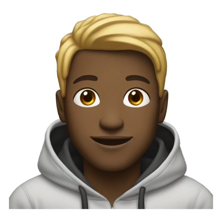 smiling black man with blonde hair and a hoodie on sticker