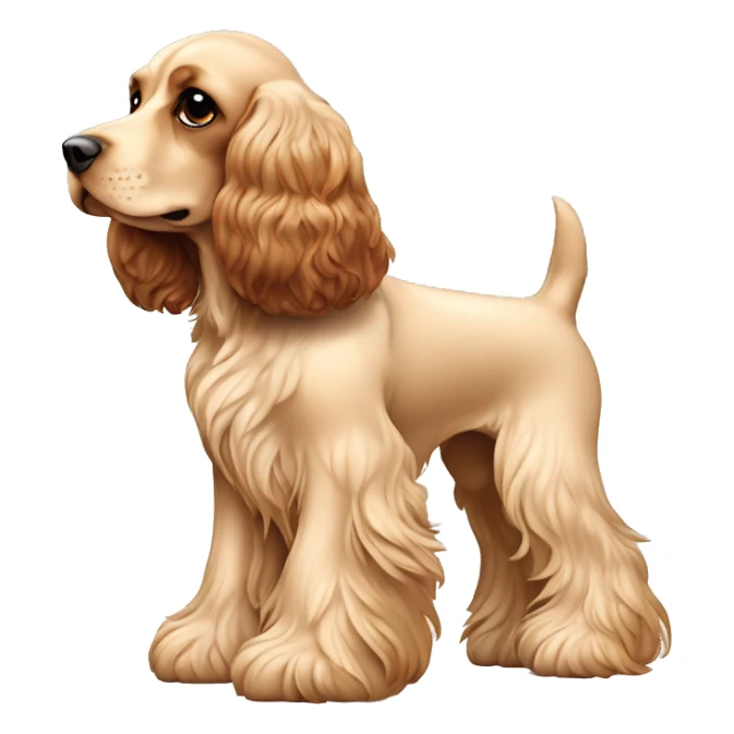 perrita mestiza de cocker spaniel color café claro completa, sin manchas de ningún tipo. Las orejas no son tan largas, pero si su pelo sticker