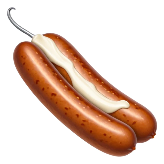 One sausage with milk at the tip sticker