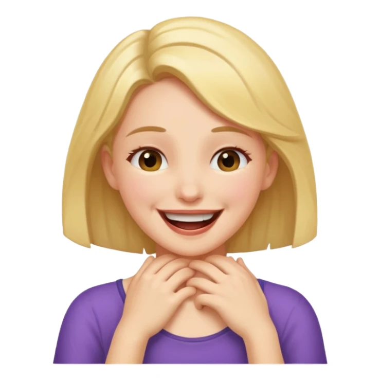 Girl holding her neck laughing sticker