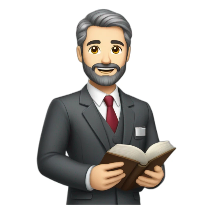 husband classy caucasian dark gray hair trimmed beard wearing business suit holding bible, wife asian age 55 dark hair nurse uniform, no children sticker