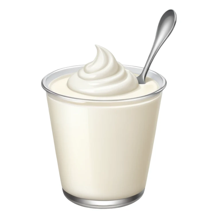 yogurt in a cup with a spoon sticker