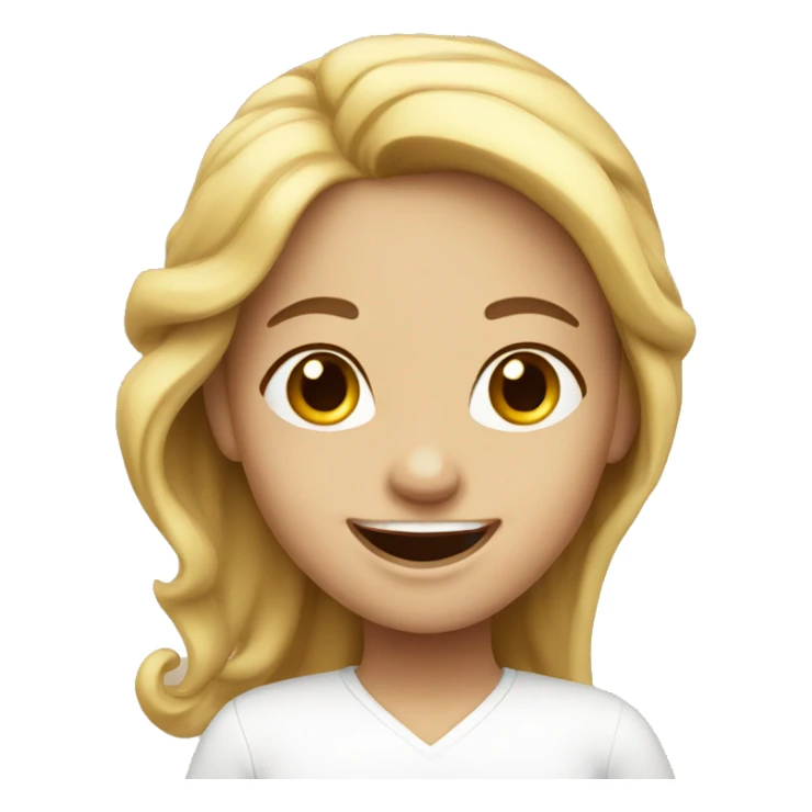 happy girl in white sticker