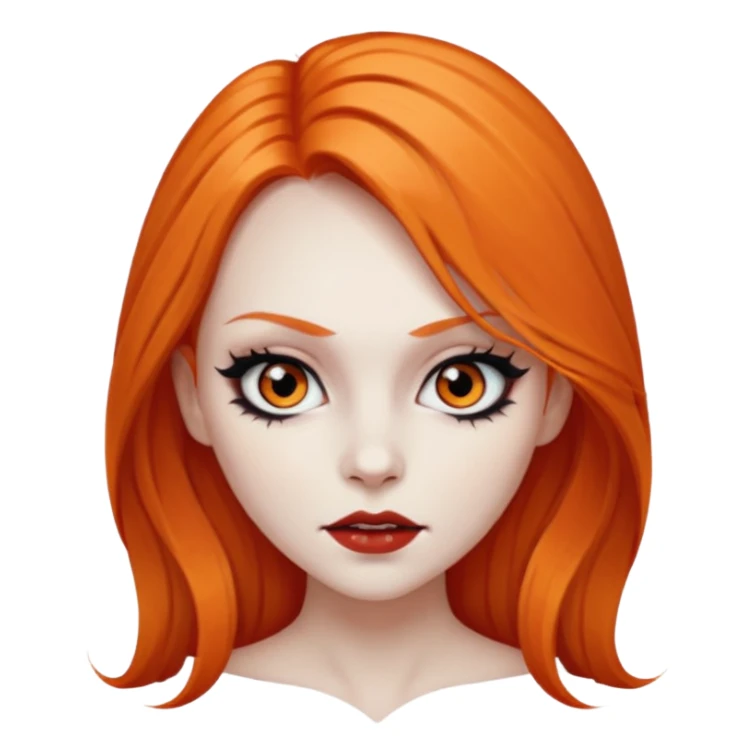 Vampire girl emo with long orange hair sticker