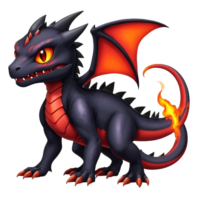 Shiny Epic Evil Badass Dark Charmeleon-Noibat-Salandit-Litten-Hybrid sticker
