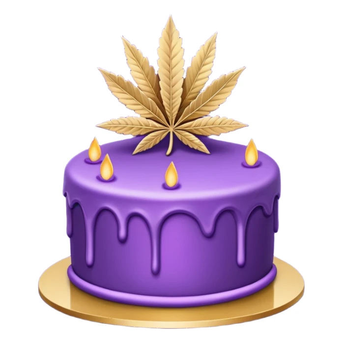 Los Angeles Kush cake in purple and gold sticker