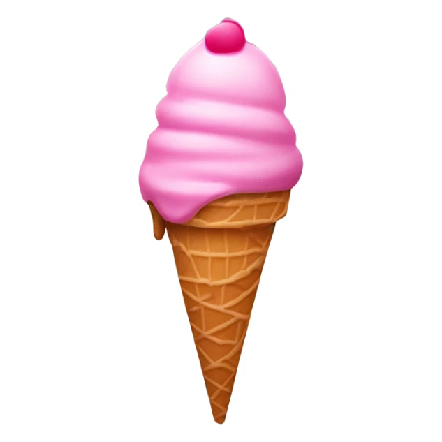 Ice cream cone with an pink ice cream scoop  sticker