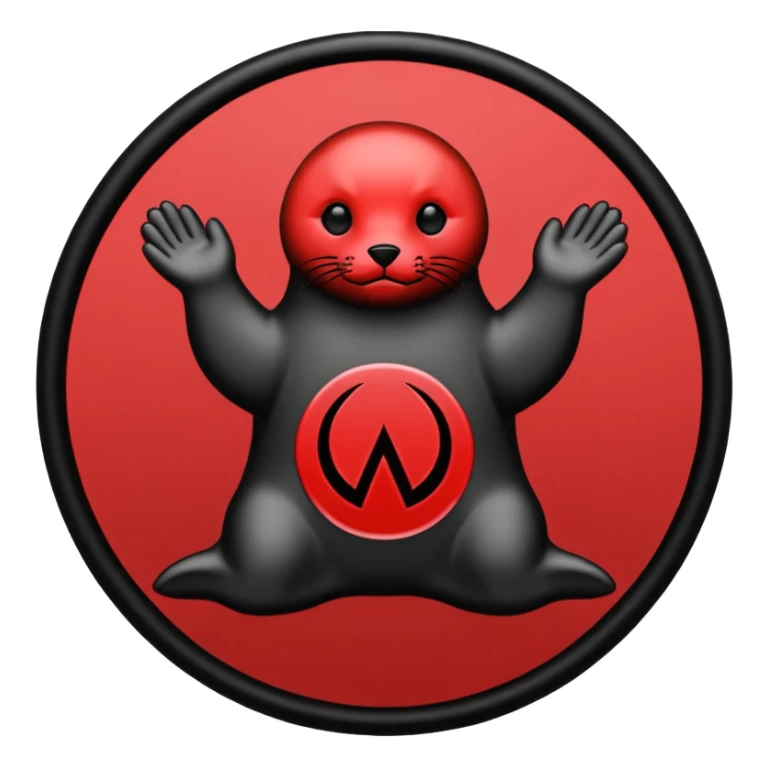 iOS sticker, summoning seal, black circle, red symbol, minimal sticker