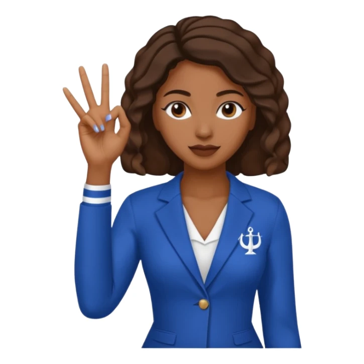Zeta Phi Beta Sorority black women emoji. Use our hand sign sticker