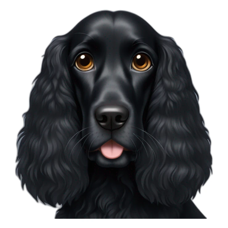 Black spaniel furry dog with floppy long ears sticker